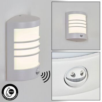 Heran Lampada da parete per esterno, Applique LED Bianco, 1-Luce, Sensori di movimento