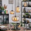 Apedo Lampadario a sospensione, Lampada a sfera, Lampada a sospensione a cluster Ambrato, 3-Luci