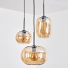 Apedo Lampadario a sospensione, Lampada a sfera, Lampada a sospensione a cluster Ambrato, 3-Luci