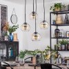 Koyoto Lampadario a sospensione, Lampada a sfera, Lampada a sospensione a cluster Ambrato, Chiaro, 4-Luci