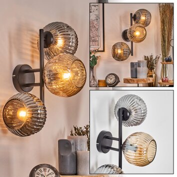 Ripoll Lampada a sfera, Applique Ambrato, Grigio fumo, 3-Luci Ripoll Lampada a sfera, Applique Ambrato, Grigio fumo, 3-Luci