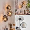 Ripoll Lampada a sfera, Applique Chiaro, Grigio fumo, 3-Luci