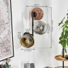 Ripoll Lampada a sfera, Applique Cromo, Oro, Chiaro, Ramato, Grigio fumo, 3-Luci