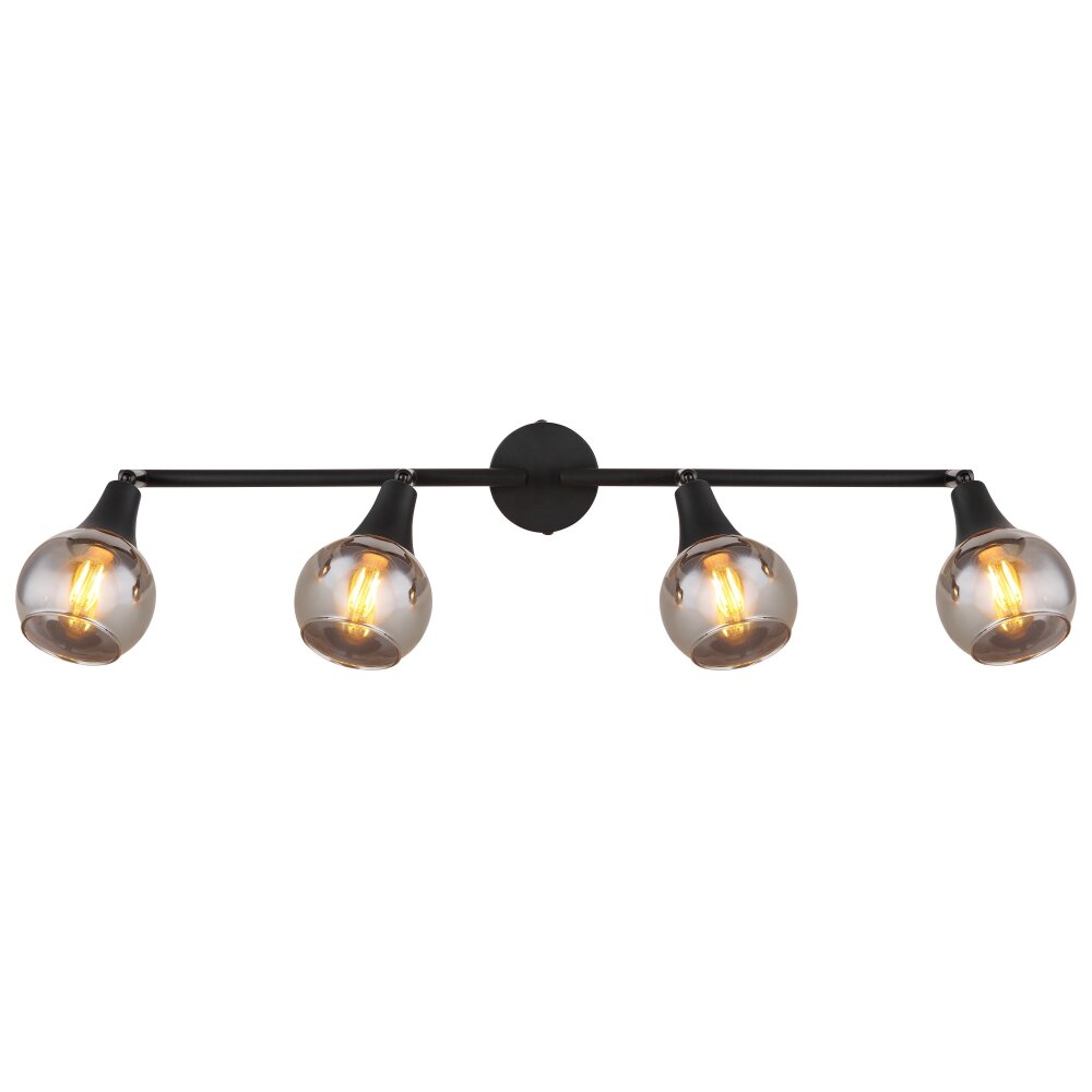 Illuminazione Globo Lighting Glyptar Plafoniera, Faretto da soffitto Nero, 4-Luci