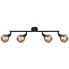 Illuminazione Globo Lighting Glyptar Plafoniera, Faretto da soffitto Nero, 4-Luci