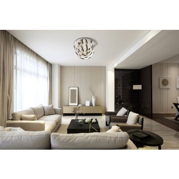 Illuminazione Globo Lighting Karilion Plafoniera LED Cromo, 1-Luce