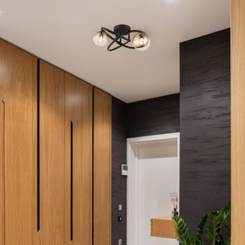 Illuminazione Globo Lighting Tuberius Plafoniera LED Nero, 2-Luci