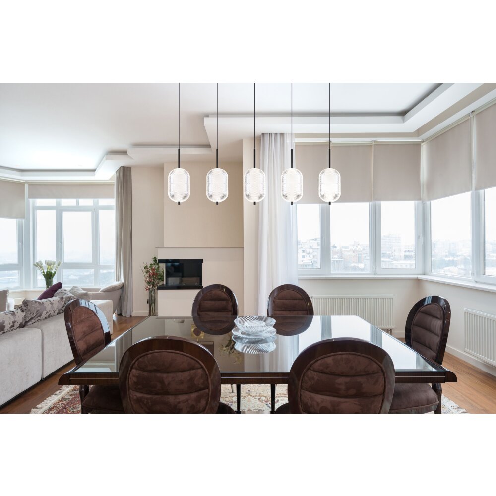 Illuminazione Globo Lighting Kurius Lampadario a sospensione LED Nero, 5-Luci main product photo
