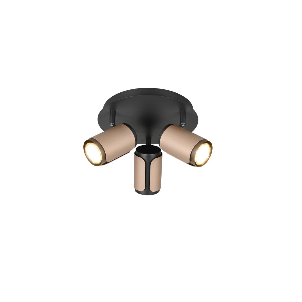 Illuminazione Trio Leuchten Gillan Faretto da soffitto Marrone, 3-Luci main product photo