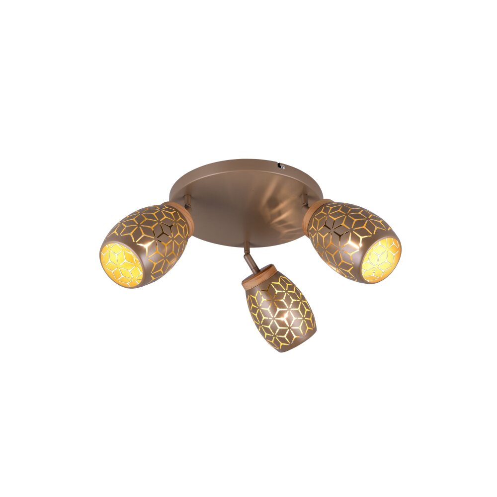 Illuminazione Reality Bidar Plafoniera Marrone, 3-Luci main product photo