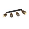 Illuminazione Reality Bidar Faretto da soffitto Nero-Oro, 4-Luci