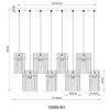 Illuminazione Globo Lighting Gorley Lampadario a sospensione Nero, 8-Luci