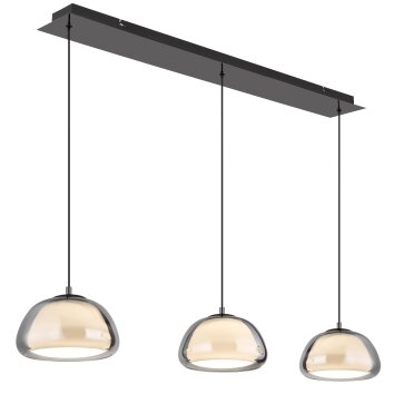 Illuminazione Globo Lighting Avila Lampadario a sospensione LED Cromo, Nero, 1-Luce, Telecomando