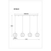 Illuminazione Globo Lighting Sander Lampadario a sospensione Nero, 4-Luci