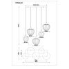Illuminazione Globo Lighting Sander Lampadario a sospensione Nero, 5-Luci