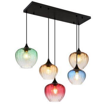 Illuminazione Globo Lighting Sander Lampadario a sospensione Nero, 5-Luci