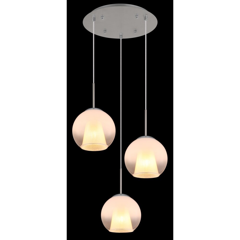 Illuminazione Globo Lighting Barry Lampadario a sospensione Cromo, Nichel opaco, 3-Luci