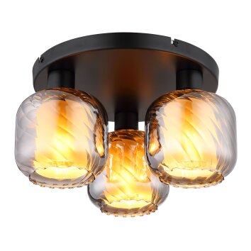 Illuminazione Globo Lighting Xia Plafoniera Nero, 3-Luci