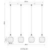 Illuminazione Globo Lighting Xia Lampadario a sospensione Nero, 4-Luci
