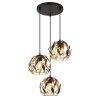 Illuminazione Globo Lighting Mika Lampadario a sospensione Nero, 3-Luci