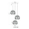 Illuminazione Globo Lighting Mika Lampadario a sospensione Nero, 3-Luci