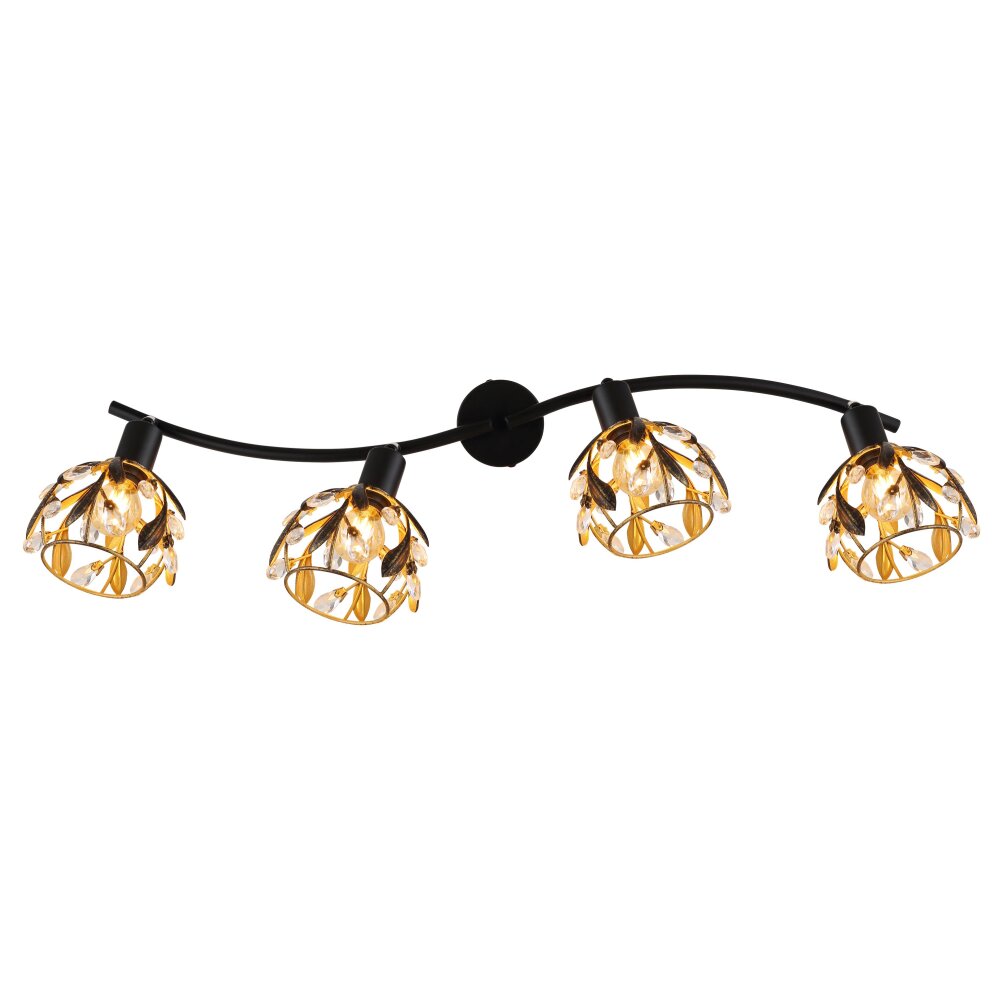 Illuminazione Globo Lighting Mika Plafoniera Nero, 4-Luci