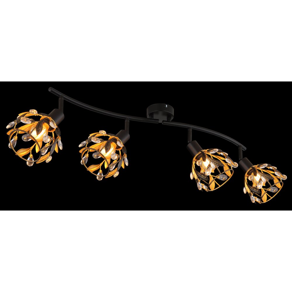 Illuminazione Globo Lighting Mika Plafoniera Nero, 4-Luci