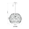 Illuminazione Globo Lighting Mika Lampadario a sospensione Nero, 1-Luce