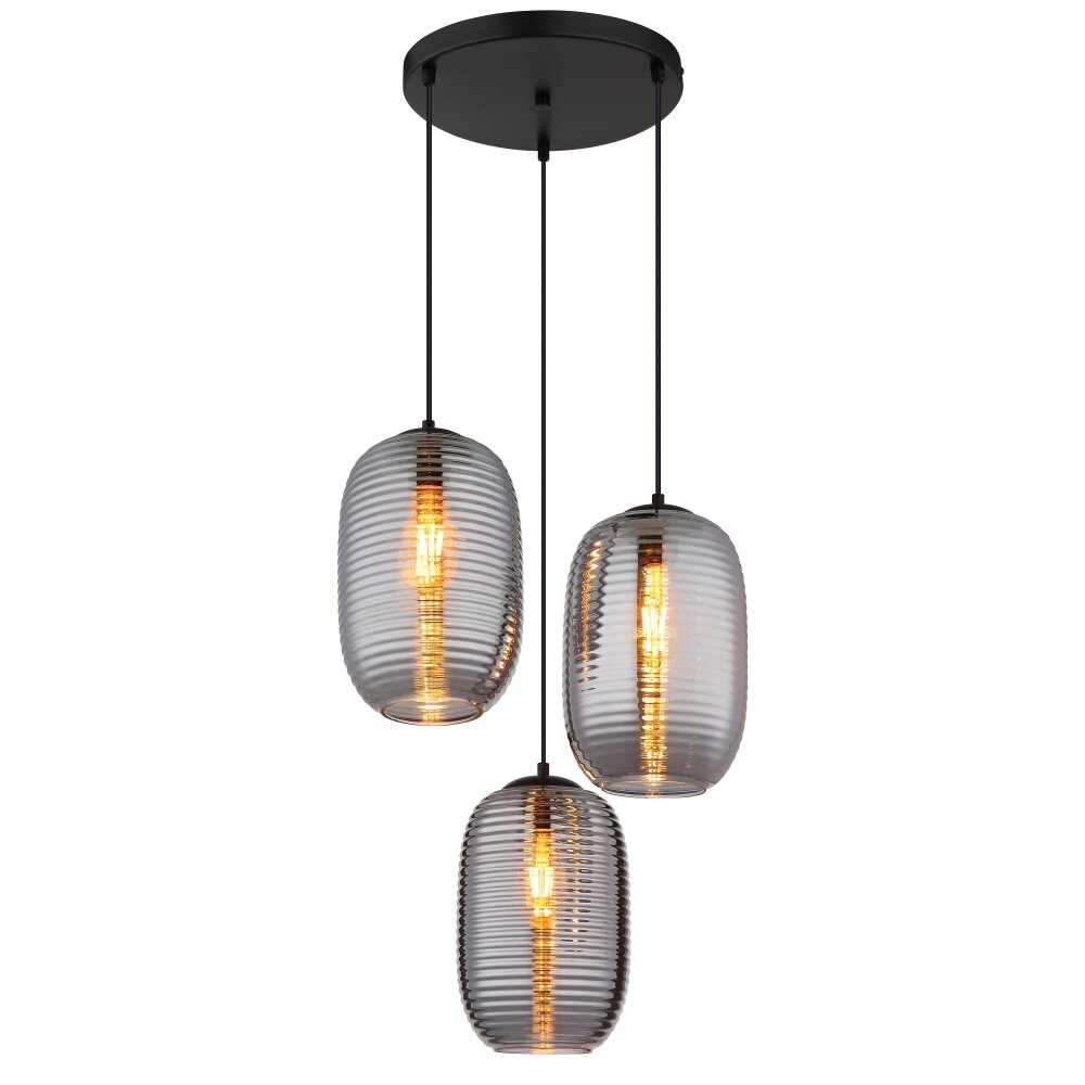 Illuminazione Globo Lighting Jefrey Lampadario a sospensione Nero, 3-Luci main product photo