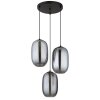 Illuminazione Globo Lighting Jefrey Lampadario a sospensione Nero, 3-Luci