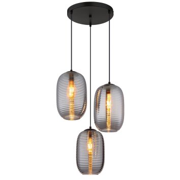 Illuminazione Globo Lighting Jefrey Lampadario a sospensione Nero, 3-Luci