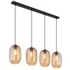 Illuminazione Globo Lighting Jefrey Lampadario a sospensione Nero, 4-Luci