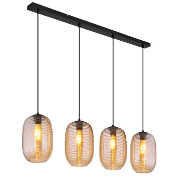 Illuminazione Globo Lighting Jefrey Lampadario a sospensione Nero, 4-Luci