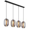 Illuminazione Globo Lighting Jefrey Lampadario a sospensione Nero, 4-Luci