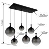 Illuminazione Globo Lighting Dalton Lampadario a sospensione Nero, 6-Luci
