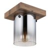 Illuminazione Globo Lighting Underwood Plafoniera Legno scuro, Écru, 1-Luce