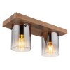 Illuminazione Globo Lighting Underwood Plafoniera Legno scuro, Écru, 2-Luci