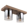 Illuminazione Globo Lighting Underwood Plafoniera Legno scuro, Écru, 2-Luci