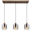 Illuminazione Globo Lighting Underwood Lampadario a sospensione Legno scuro, Écru, 3-Luci