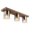 Illuminazione Globo Lighting Underwood Plafoniera Legno scuro, Écru, 3-Luci