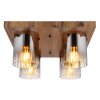 Illuminazione Globo Lighting Underwood Plafoniera Legno scuro, Écru, 4-Luci
