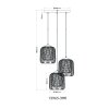 Illuminazione Globo Lighting Dichti Lampadario a sospensione Sabbia, 3-Luci
