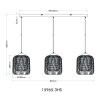 Illuminazione Globo Lighting Dichti Lampadario a sospensione Nero, 3-Luci