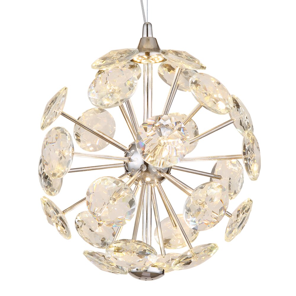 Illuminazione Globo Lighting Virina Lampadario a sospensione LED Cromo, 1-Luce
