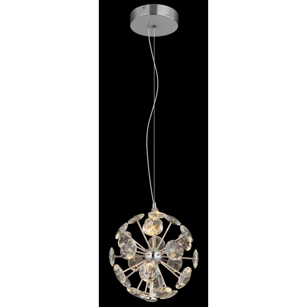 Illuminazione Globo Lighting Virina Lampadario a sospensione LED Cromo, 1-Luce