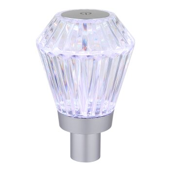 Illuminazione Globo Lighting Polimi Lampada da tavolo LED Argento, 1-Luce, Cambia colore