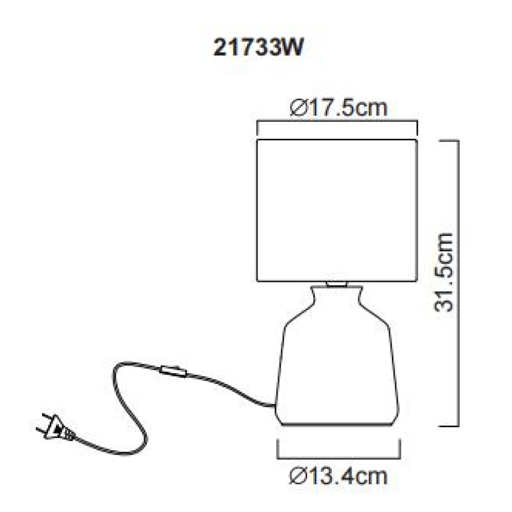 Illuminazione Globo Lighting Rela Lampada da tavolo Bianco, 1-Luce