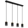 Illuminazione Globo Lighting Korben Lampadario a sospensione Nero, 4-Luci