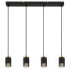 Illuminazione Globo Lighting Korben Lampadario a sospensione Nero, 4-Luci