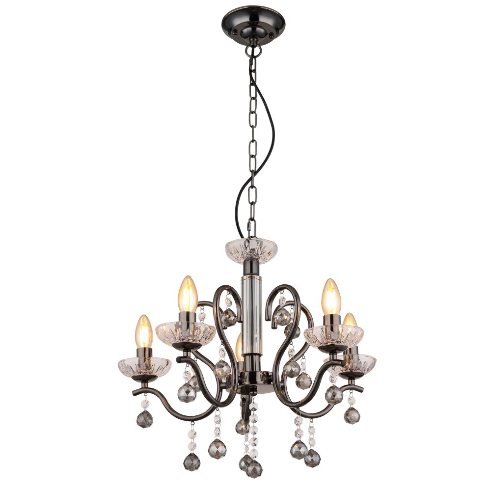 Illuminazione Globo Lighting Camila Lampadario a corona Cromo, Nero, 5-Luci main product photo